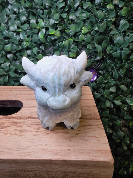 Blue Calcite Highland Cow (large)